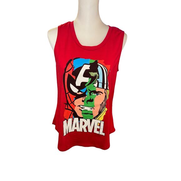 MARVEL Juniors Sleeveless Top Large Red - Picture 1 of 3